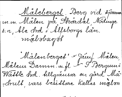 Bild på arkivkortet för arkivposten Måleberget