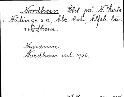 Bild på arkivkortet för arkivposten Nordhem