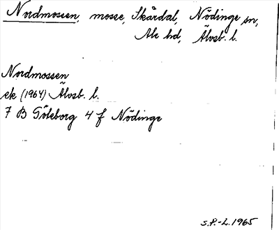 Bild på arkivkortet för arkivposten Nordmossen