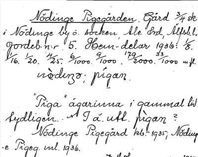 Bild på arkivkortet för arkivposten Nödinge Pigegården