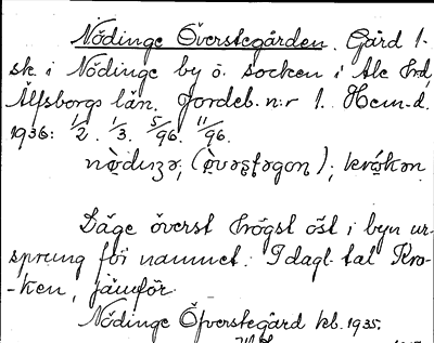 Bild på arkivkortet för arkivposten Nödinge Överstegården