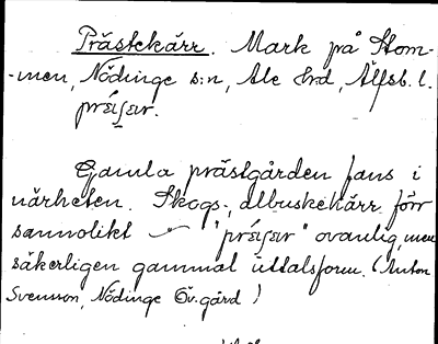 Bild på arkivkortet för arkivposten Prästekärr