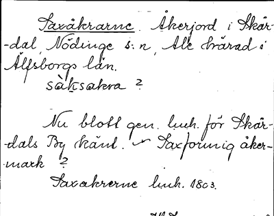 Bild på arkivkortet för arkivposten Saxåkrarne