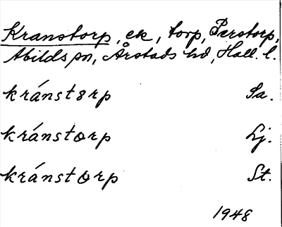 Bild på arkivkortet för arkivposten Kranstorp
