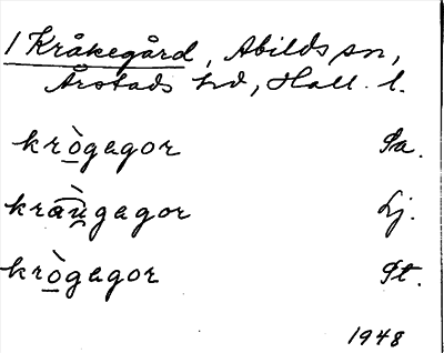 Bild på arkivkortet för arkivposten Kråkegård