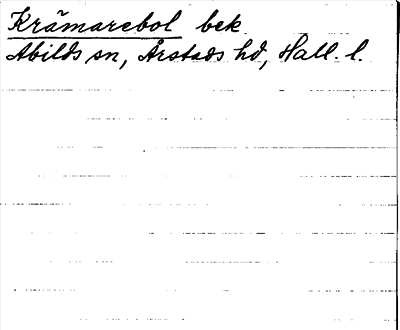 Bild på arkivkortet för arkivposten Krämarebol