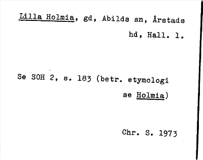 Bild på arkivkortet för arkivposten Lilla Holmia