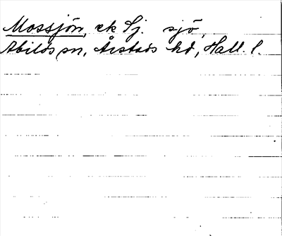 Bild på arkivkortet för arkivposten Mossjön
