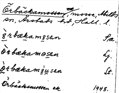 Bild på arkivkortet för arkivposten Örbäckamossen