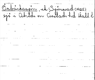 Bild på arkivkortet för arkivposten Örbäckasjön