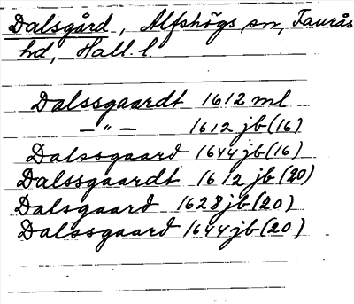 Bild på arkivkortet för arkivposten Dalsgård
