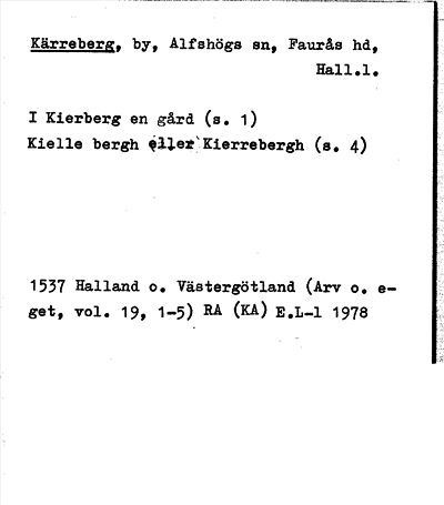 Bild på arkivkortet för arkivposten Käreberg