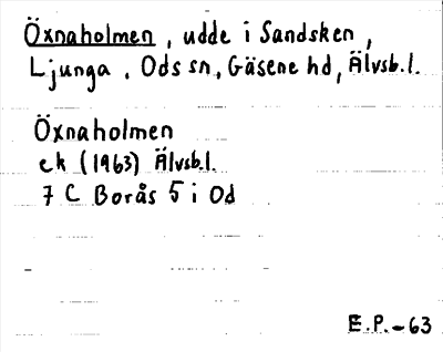 Bild på arkivkortet för arkivposten Öxnaholmen