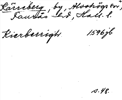 Bild på arkivkortet för arkivposten Kärreberg