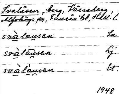Bild på arkivkortet för arkivposten Svalåsen