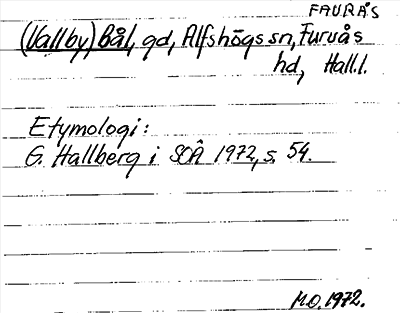 Bild på arkivkortet för arkivposten (Vallby) Bål