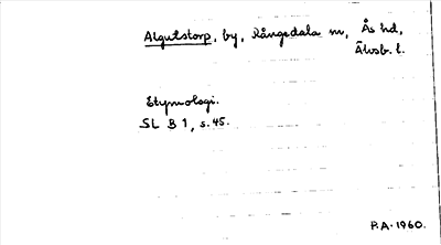 Bild på arkivkortet för arkivposten Algutstorp