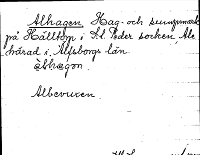 Bild på arkivkortet för arkivposten Alhagen