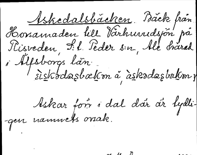Bild på arkivkortet för arkivposten Askedalsbäcken