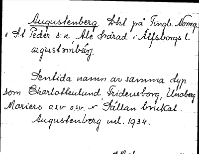 Bild på arkivkortet för arkivposten Augustenberg