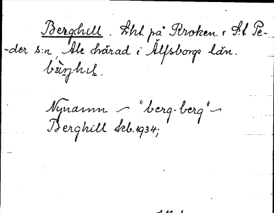 Bild på arkivkortet för arkivposten Berghill