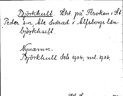 Bild på arkivkortet för arkivposten Björkhult