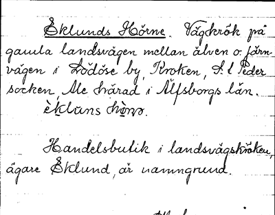 Bild på arkivkortet för arkivposten Eklunds Hörne