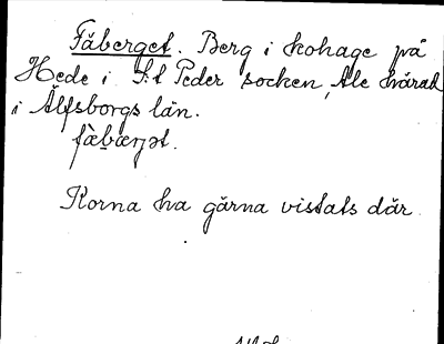 Bild på arkivkortet för arkivposten Fäberget