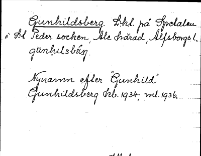 Bild på arkivkortet för arkivposten Gunhildsberg