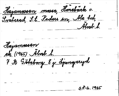 Bild på arkivkortet för arkivposten Hajamossen