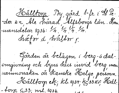 Bild på arkivkortet för arkivposten Hälltorp