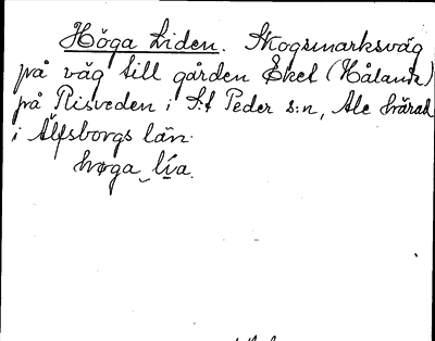 Bild på arkivkortet för arkivposten Höga Liden