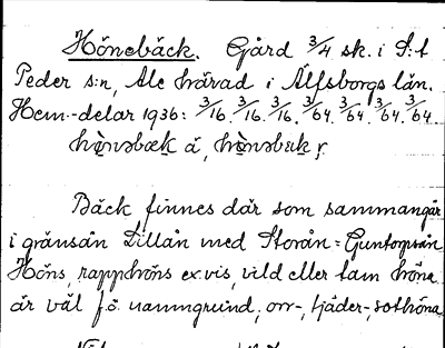 Bild på arkivkortet för arkivposten Hönebäck