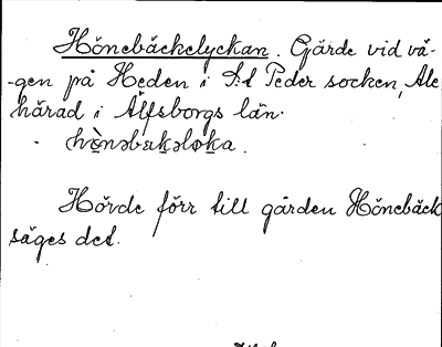 Bild på arkivkortet för arkivposten Hönebäckelyckan