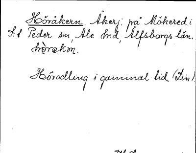 Bild på arkivkortet för arkivposten Höråkern