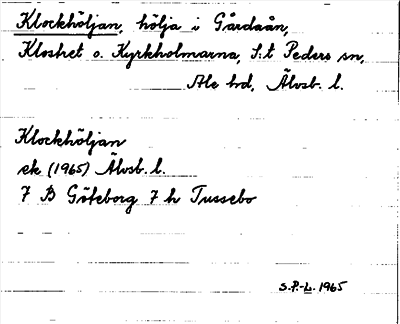 Bild på arkivkortet för arkivposten Klockhöljan