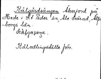 Bild på arkivkortet för arkivposten Kålgårdsängen