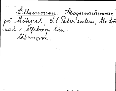 Bild på arkivkortet för arkivposten Lillemossen