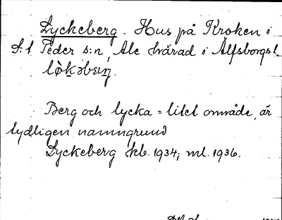 Bild på arkivkortet för arkivposten Lyckeberg