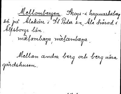 Bild på arkivkortet för arkivposten Mellombergen
