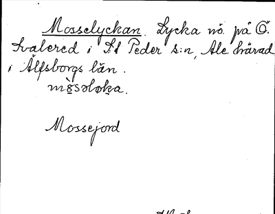 Bild på arkivkortet för arkivposten Mosselyckan