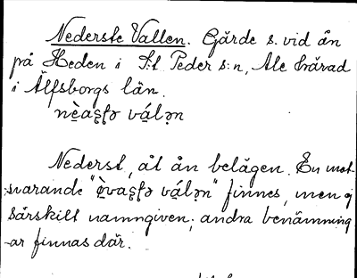 Bild på arkivkortet för arkivposten Nederste Vallen