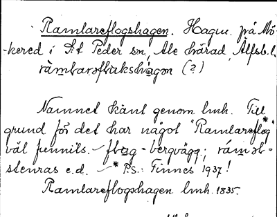 Bild på arkivkortet för arkivposten Ramlareflagshagen