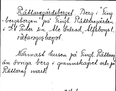 Bild på arkivkortet för arkivposten Rättaregårdsberget