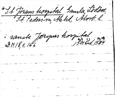 Bild på arkivkortet för arkivposten *Sankt Jörans hospital