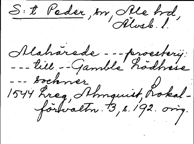 Bild på arkivkortet för arkivposten Sankt Peder