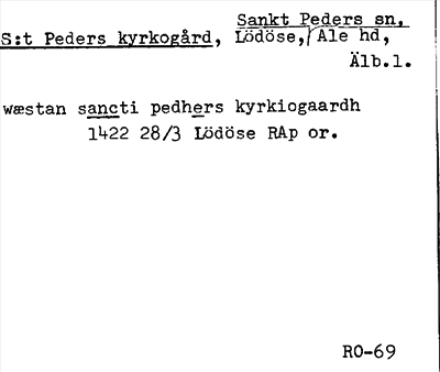 Bild på arkivkortet för arkivposten Sankt Peders kyrkogård