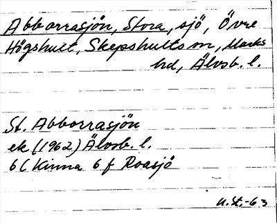 Bild på arkivkortet för arkivposten Abborrasjön, Stora