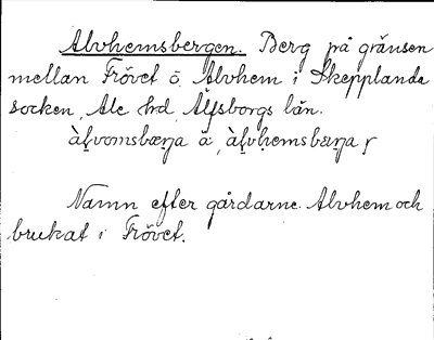 Bild på arkivkortet för arkivposten Alvhemsbergen