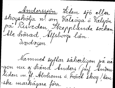 Bild på arkivkortet för arkivposten Anderssjön